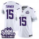 Dallas Turner Winter Warrior Jersey V2 Minnesota Vikings King Of The North Patch Vapor Limited