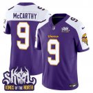 J.J. McCarthy Purple Alternate Jersey V2 Minnesota Vikings King Of The North Patch Vapor Limited