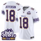 Justin Jefferson White Jersey V2 Minnesota Vikings King Of The North Patch Vapor Limited