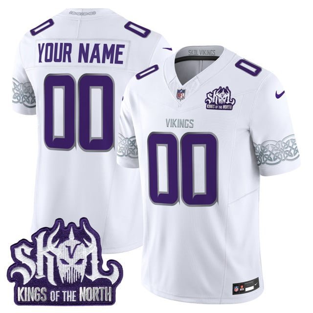 Custom Winter Warrior Jersey V2 Minnesota Vikings King Of The North Patch Vapor Limited