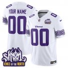 Custom White Jersey V2 Minnesota Vikings King Of The North Patch Vapor Limited