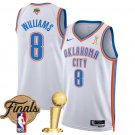 #8 Jalen Williams White Jersey Basketball Oklahoma City Thunder 2025 Finals Patch