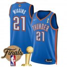 #21 Aaron Wiggins Oklahoma City Thunder Basketball Jersey Blue 2025 Finals Patch