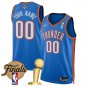 Oklahoma City Player Custom 2025 Finals Patch And Finals Basket Ball Jersey Blue
