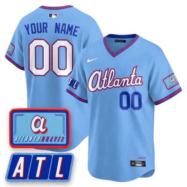Custom V2 Baseball Jersey Atlanta Braves 2026 City Connect All Stitched