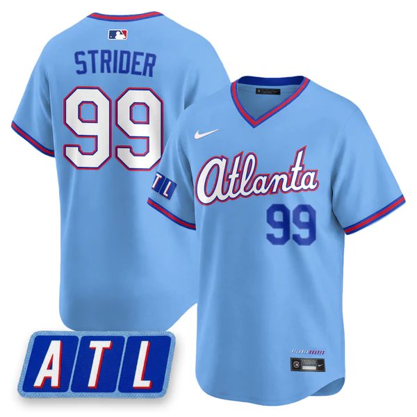 Spencer Strider Baseball Jersey Atlanta Braves 2026 City Connect All Stitched