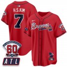 Ha-Seong Kim Red Baseball Jersey ATL 2026 60th Anniversary All Stitched