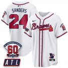 Deion Sanders White Baseball Jersey ATL 2026 60th Anniversary All Stitched