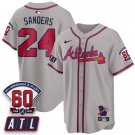 Deion Sanders Gray Baseball Jersey ATL 2026 60th Anniversary All Stitched