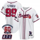 Spencer Strider White Baseball Jersey ATL 2026 60th Anniversary All Stitched