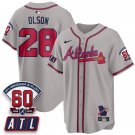 Matt Olson Gray Baseball Jersey ATL 2026 60th Anniversary All Stitched