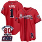 Ozzie Albies Red Baseball Jersey ATL 2026 60th Anniversary All Stitched
