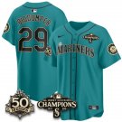 BigDumper Teal Jersey Seattle Mariners 50th Anniversary & AL West Division Champions Stitched