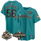 Randy Arozarena Teal Jersey Seattle Mariners 50th Anniversary & AL West Division Champions Stitched