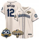Josh Naylor Cream Jersey Seattle Mariners 50th Anniversary & AL West Division Champions Stitched