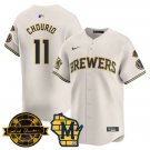 Jackson Chourio - 11 Cream Baseball Jersey MIL 2026 Limited All Stitched