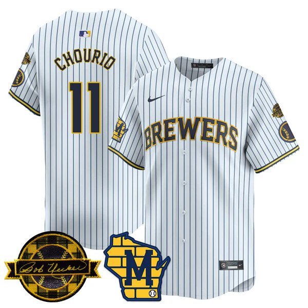 Jackson Chourio - 11 White Baseball Jersey MIL 2026 Limited All Stitched