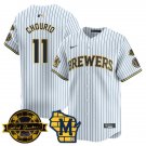Jackson Chourio - 11 White Baseball Jersey MIL 2026 Limited All Stitched