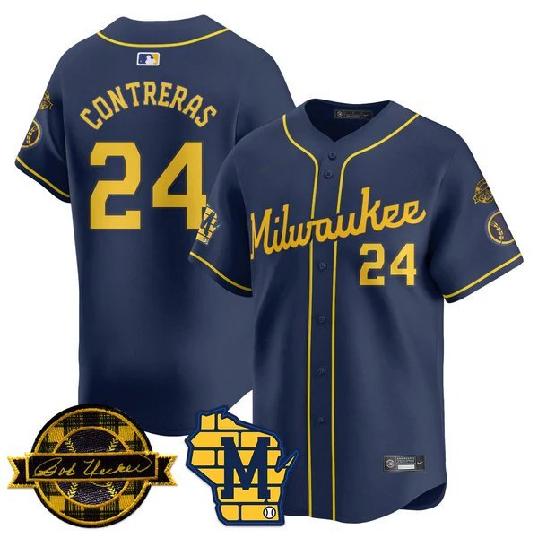 William Contreras - 24 Navy Baseball Jersey MIL 2026 Limited All Stitched