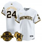 William Contreras - 24 White Gold Baseball Jersey MIL 2026 Limited All Stitched