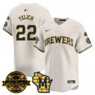 Christian Yelich - 22 Cream Baseball Jersey MIL 2026 Limited All Stitched
