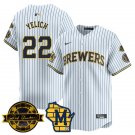 Christian Yelich - 22 White Baseball Jersey MIL 2026 Limited All Stitched