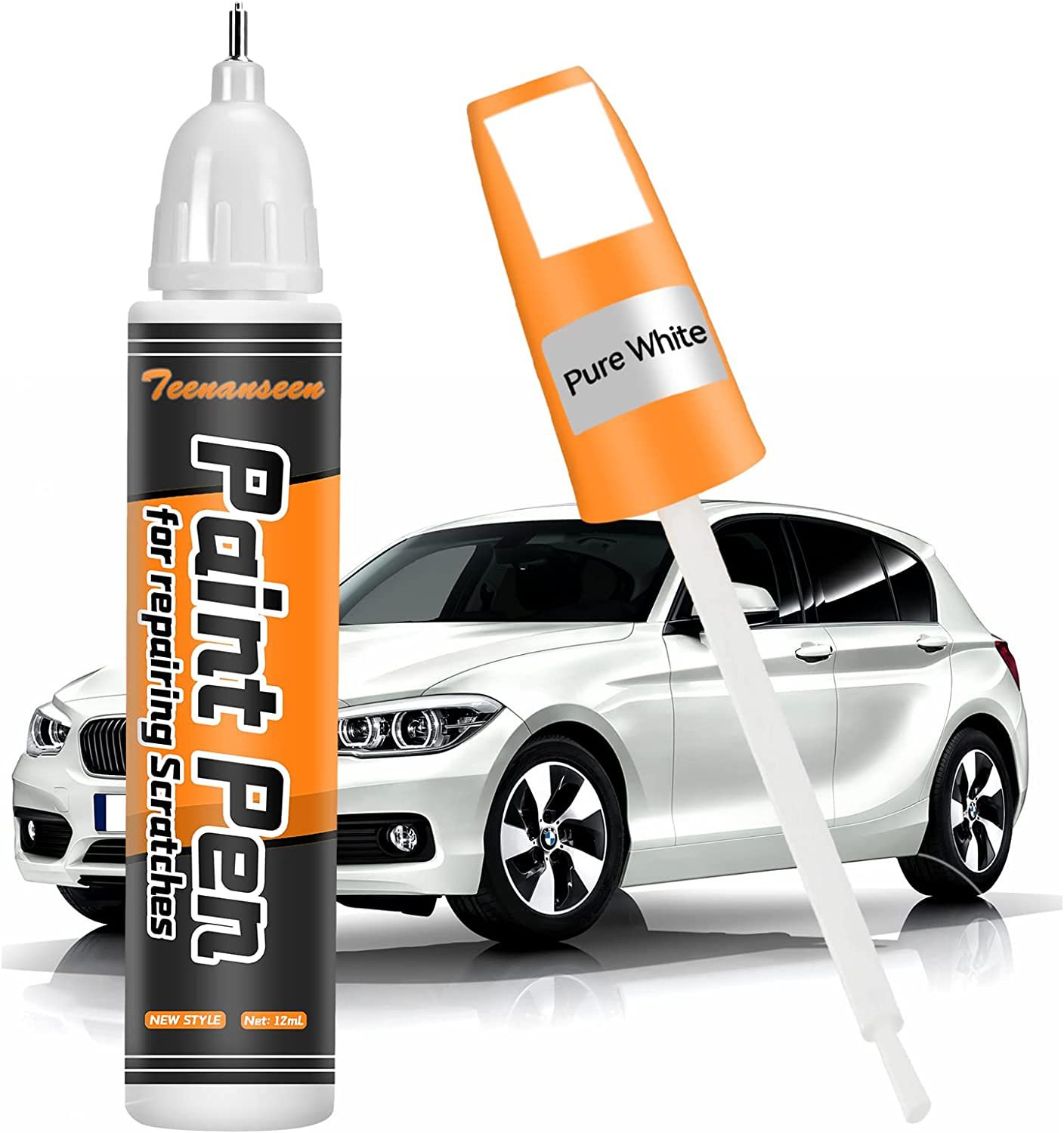 Touch Up Paint for Cars, White Car Paint Scratch Repair Two-In-One touch Up Paint Pen