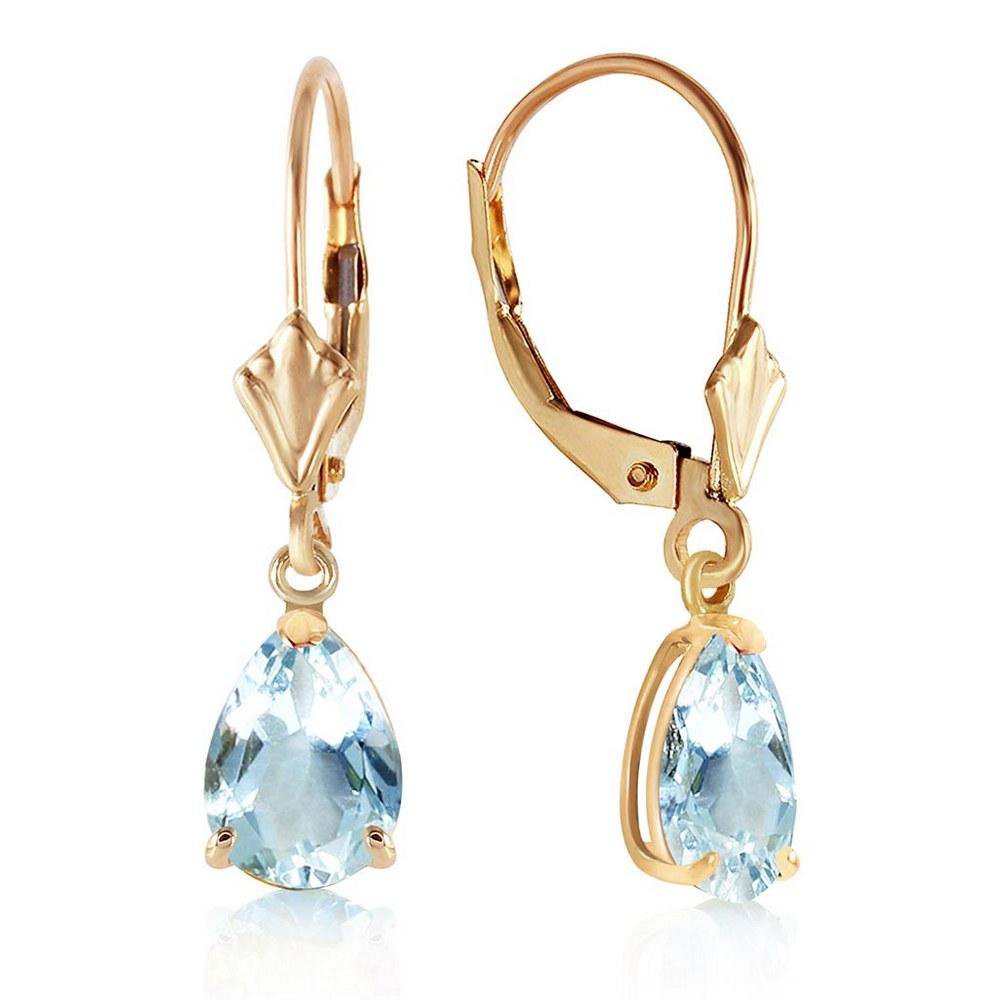 2.85 Carat 14K Solid Gold Extravaganza Aquamarine Earrings