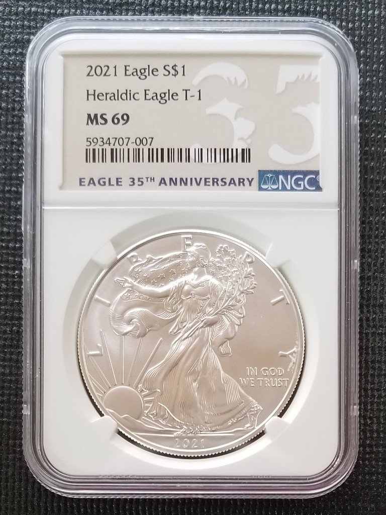 2021 Eagle S$1 Heraldic Eagle T-1  MS69 NGC