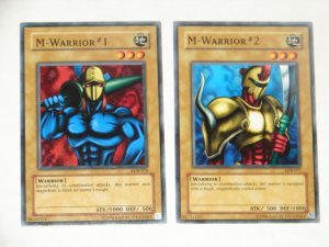 Yu-Gi-Oh cards M-Warrior #1 and #2