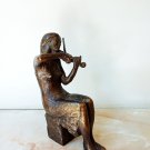Realistic Bronze Sculpture,Handmade art statue of  a young girl playing the violin