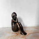 Realistic Bronze Sculpture,a Bronze Statue of a little,good and obedient girl