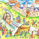 Watercolor Illustration of Gulliver's Travels