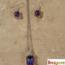 Iridescent Stone Necklace Earring Set SKU 1199