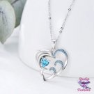 Dolphin Sapphire Heart Necklace SKU 1702