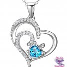 Turtle and Sapphire Heart Necklace SKU 1701