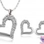 Rhinestone Hearts Necklace Earring Set SKU 1689