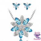 Azure Starburst Necklace Earring Set SKU 1666