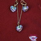 Iridescent Hearts Necklace Earring Set SKU 1357