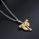 Fantastic Gold Draped Robe over Silver Cross Necklace SKU 1448