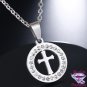 Cross in Circle and Rhinestone Necklace SKU 1445