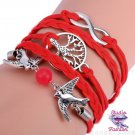 Multilayer Red Tree of Life Bracelet 1673C