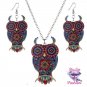 Bohemian Owl Necklace Earring Set SKU 1016