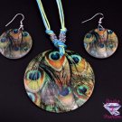 Pop Art Peacock Necklace Earring Set SKU 1323
