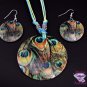 Pop Art Peacock Necklace Earring Set SKU 1323