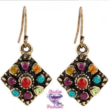 Antique Chic Multicolor Diamond Earrings SKU 1412