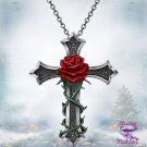 Rose Thorns Cross Necklace SKU 1744
