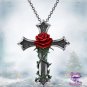 Rose Thorns Cross Necklace SKU 1744