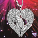 Praying Hands Guardian Heart Necklace SKU 1055