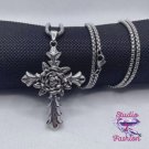 Carved Rose Cross Necklace SKU 1010